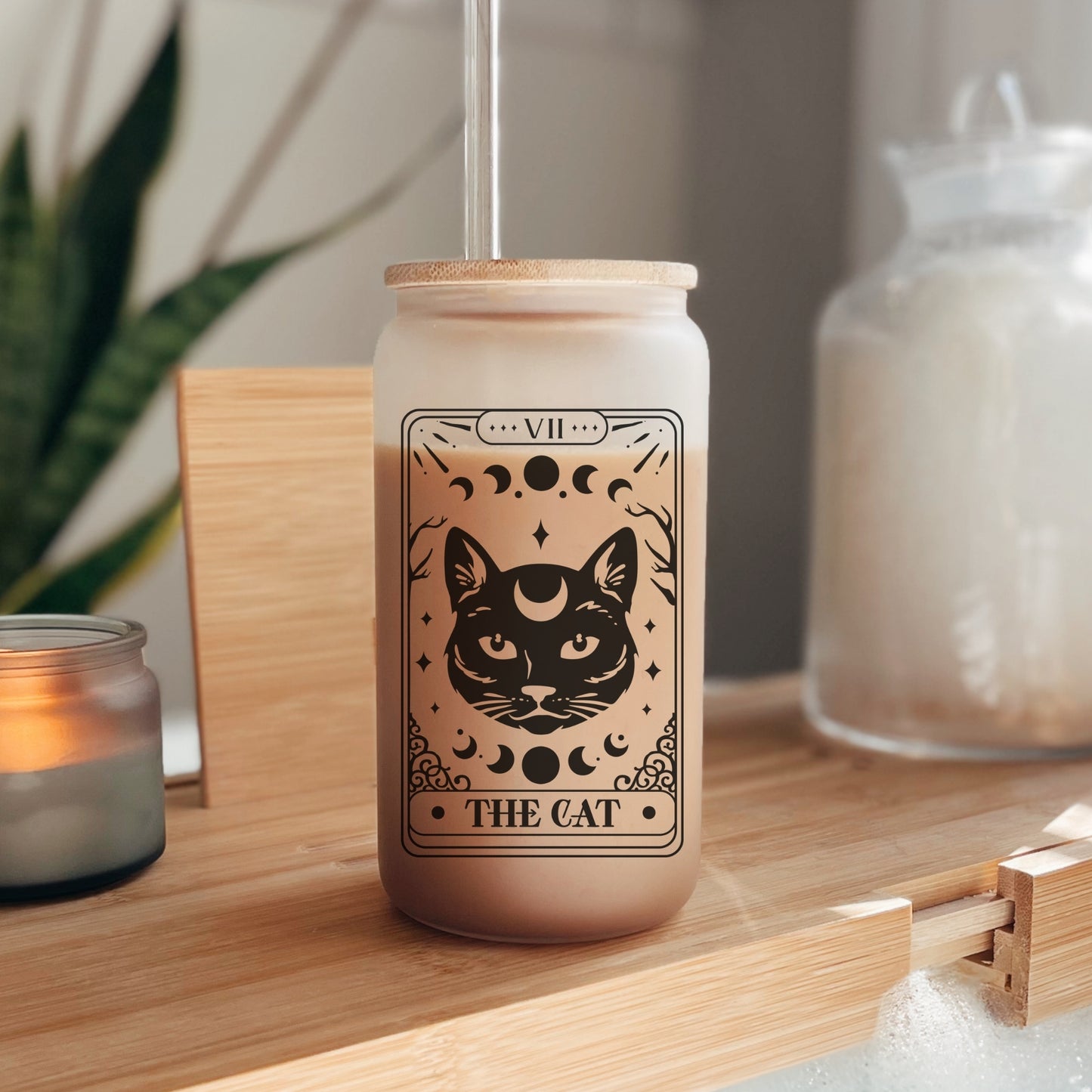 Black Cat Tarot Glass