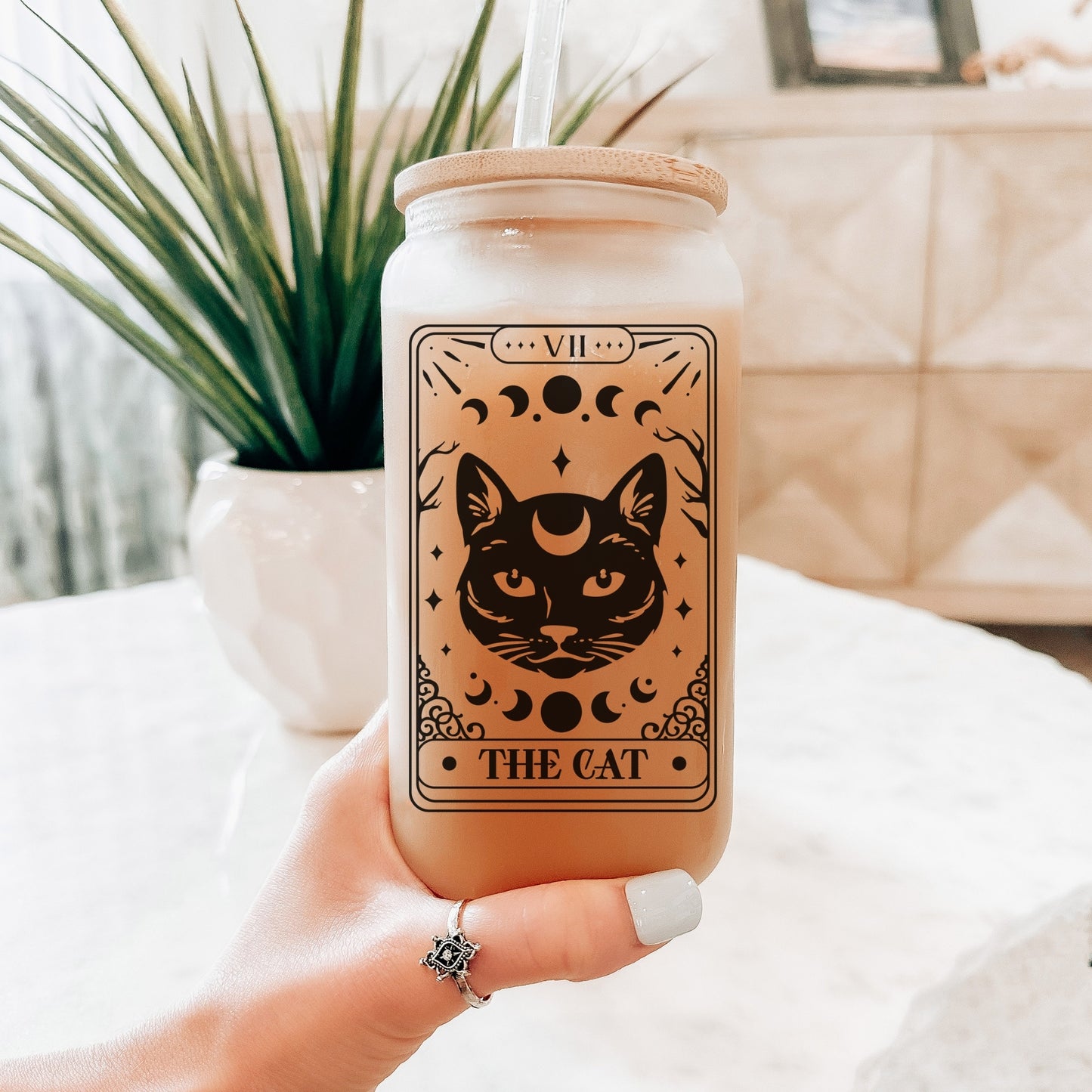 Black Cat Tarot Glass
