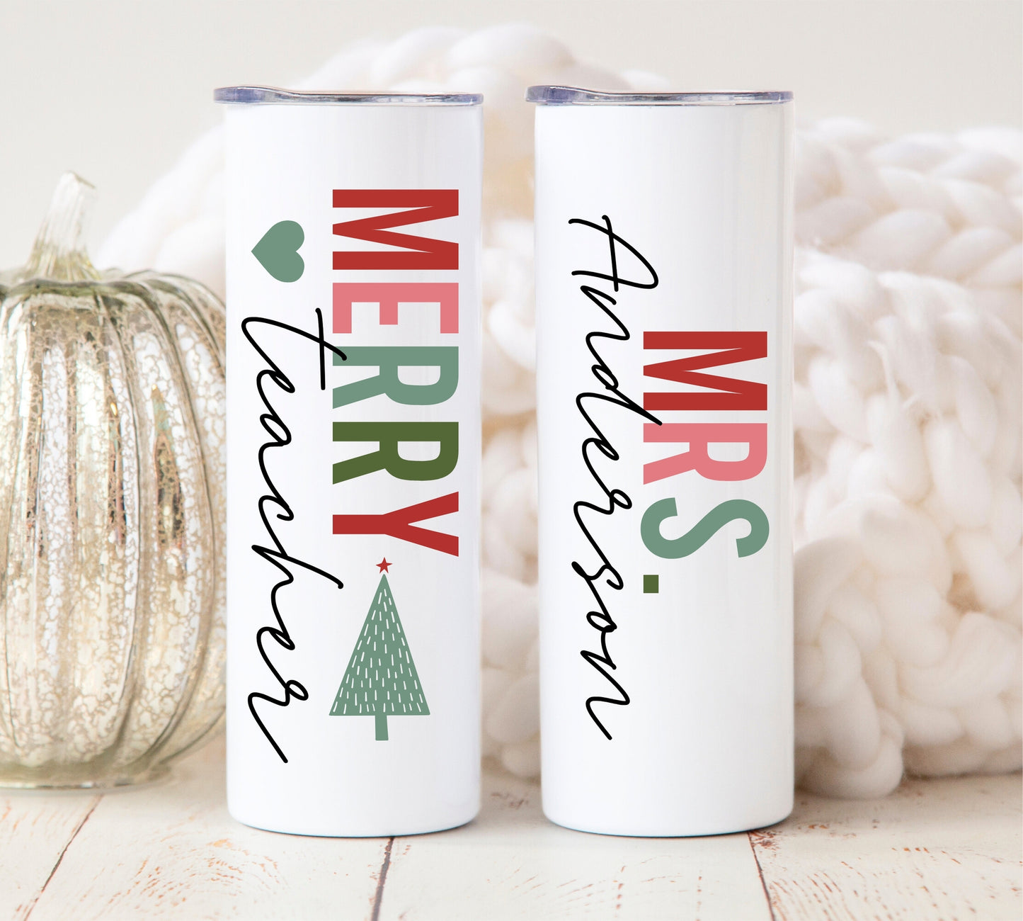 Merry Teacher Christmas Tumbler