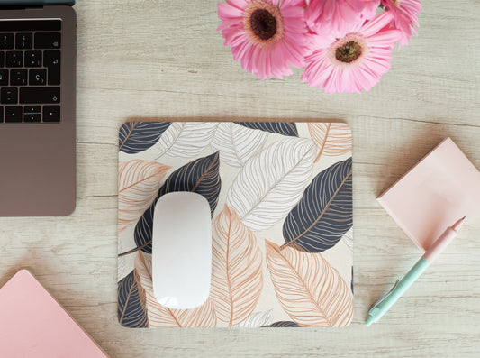 Aesthetic Leaf Art Mousepad