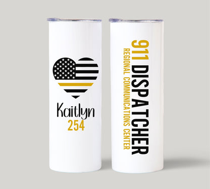 Thin Gold Line 911 Dispatcher Tumbler