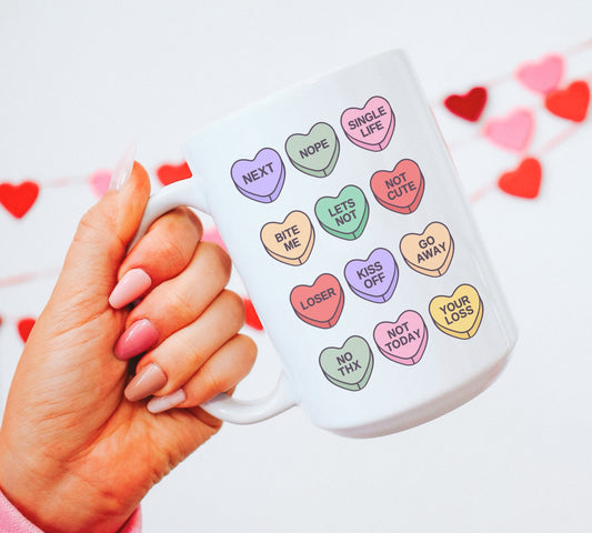 Conversation Hearts Coffee Mug