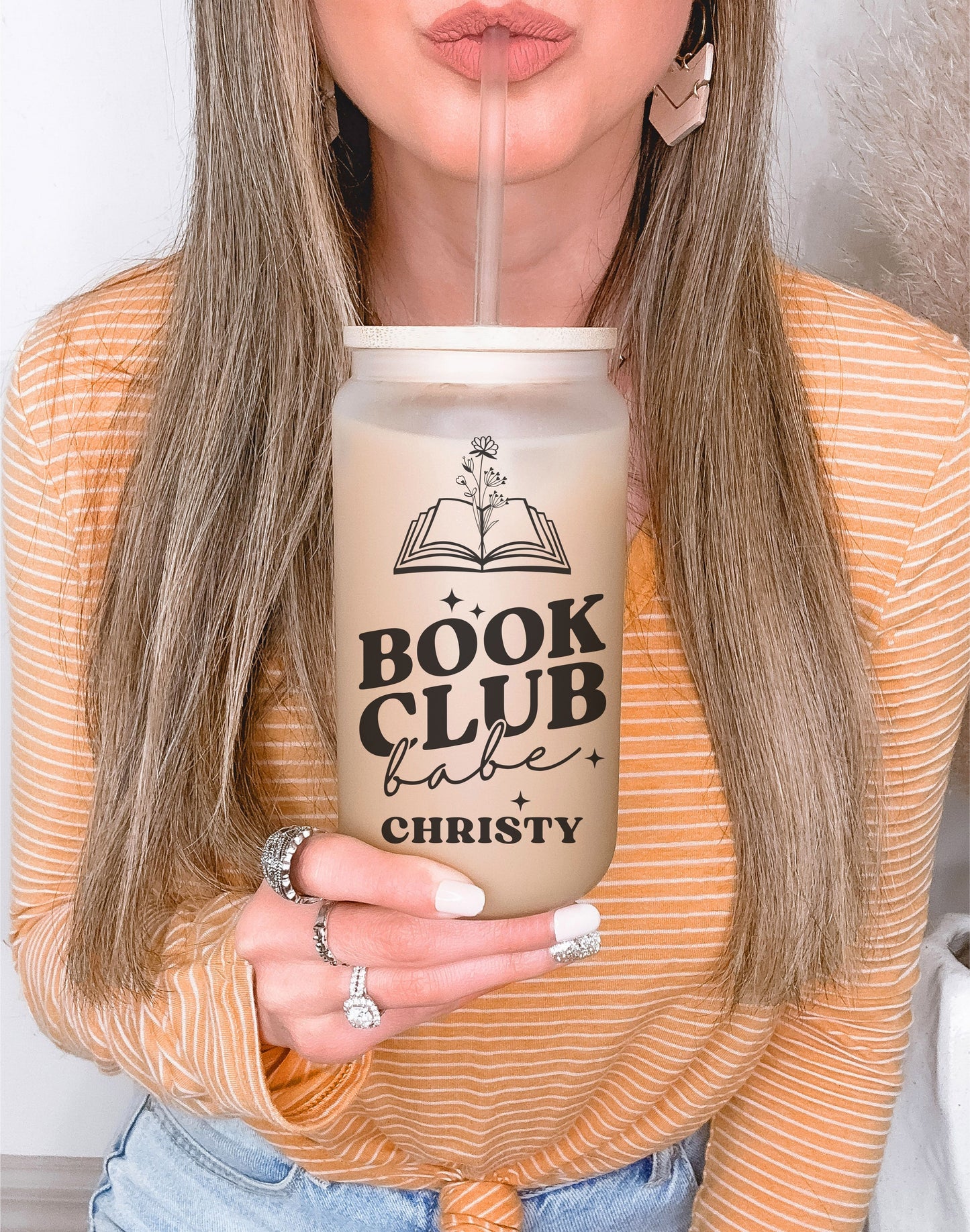 Book Club Babe Frosted Glass