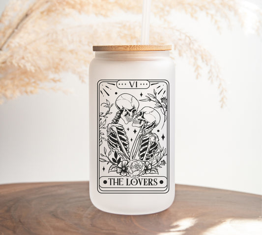 The Lovers Tarot Frosted Glass