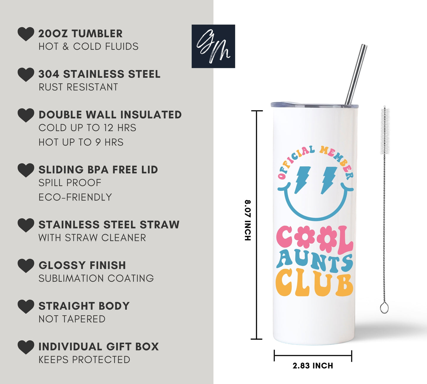 Retro Cool Aunts Club Tumbler