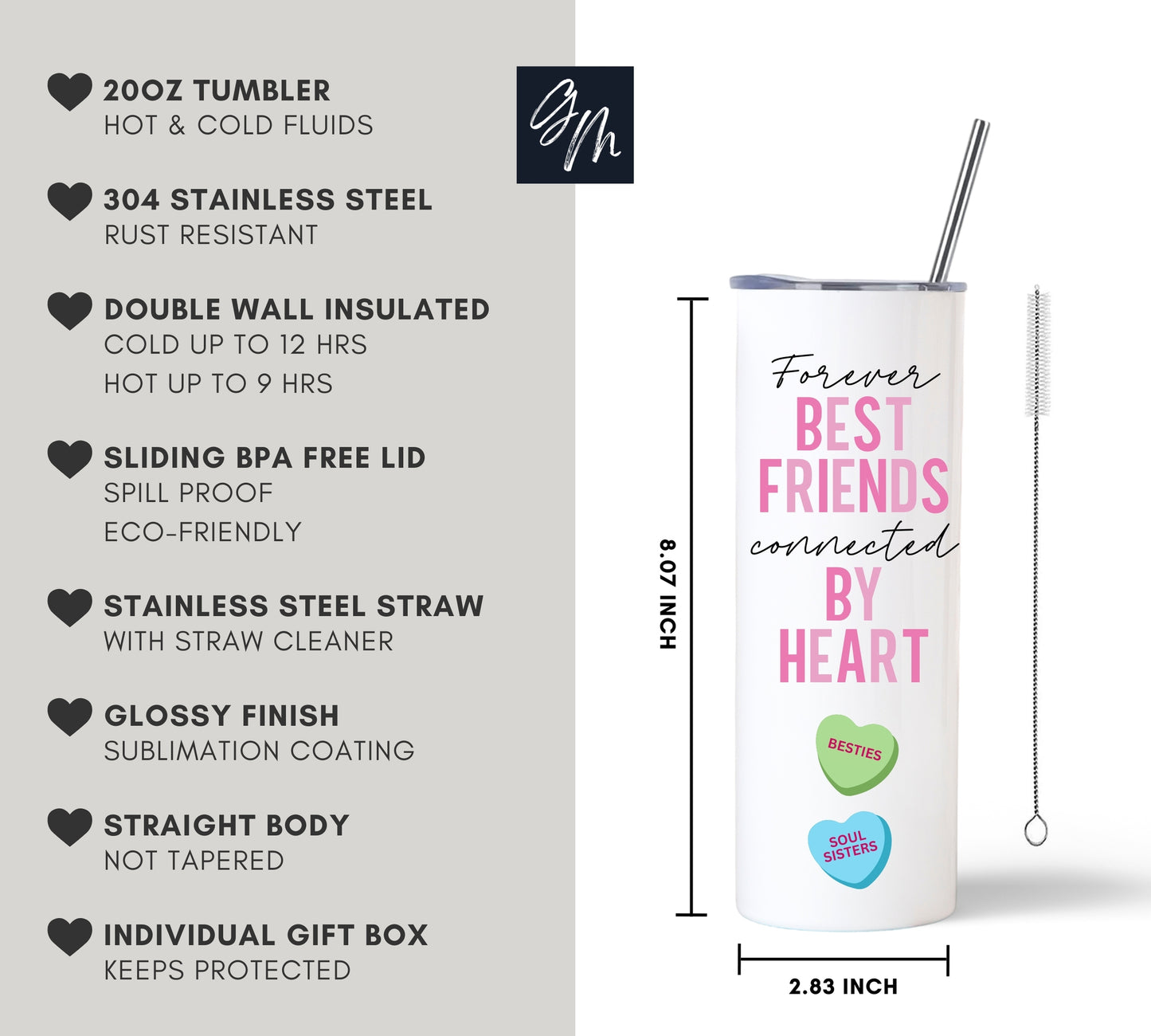 Bestie Sweethearts Tumbler