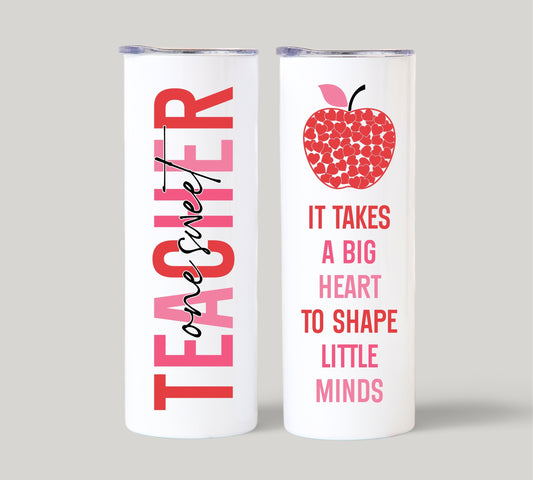 Sweet Teacher Heart Tumbler