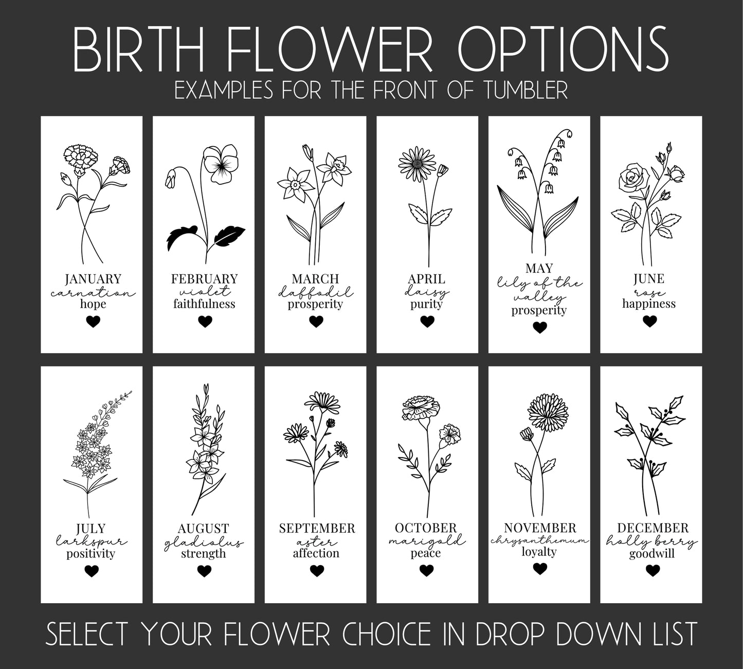 Personalized Birth Flower Tumbler