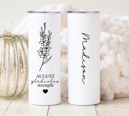 Personalized Birth Flower Tumbler