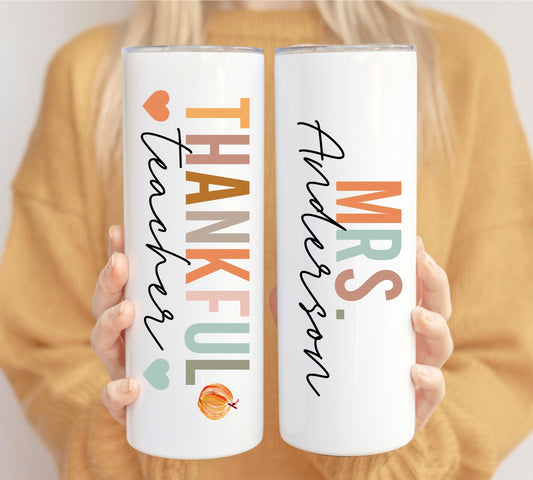 Thankful Teacher Thanksgiving Tumbler