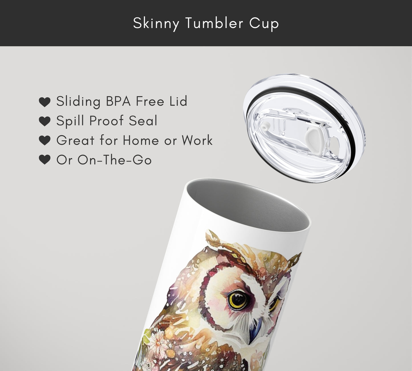 Boho Floral Owl Tumbler