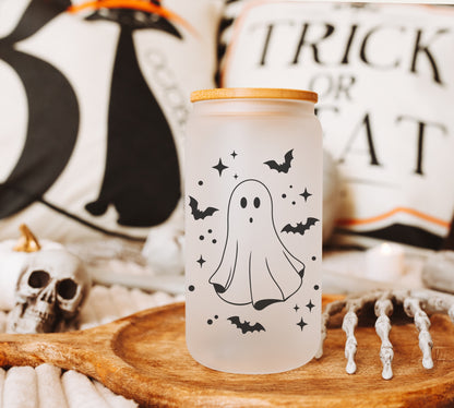 Halloween Ghost Frosted Glass