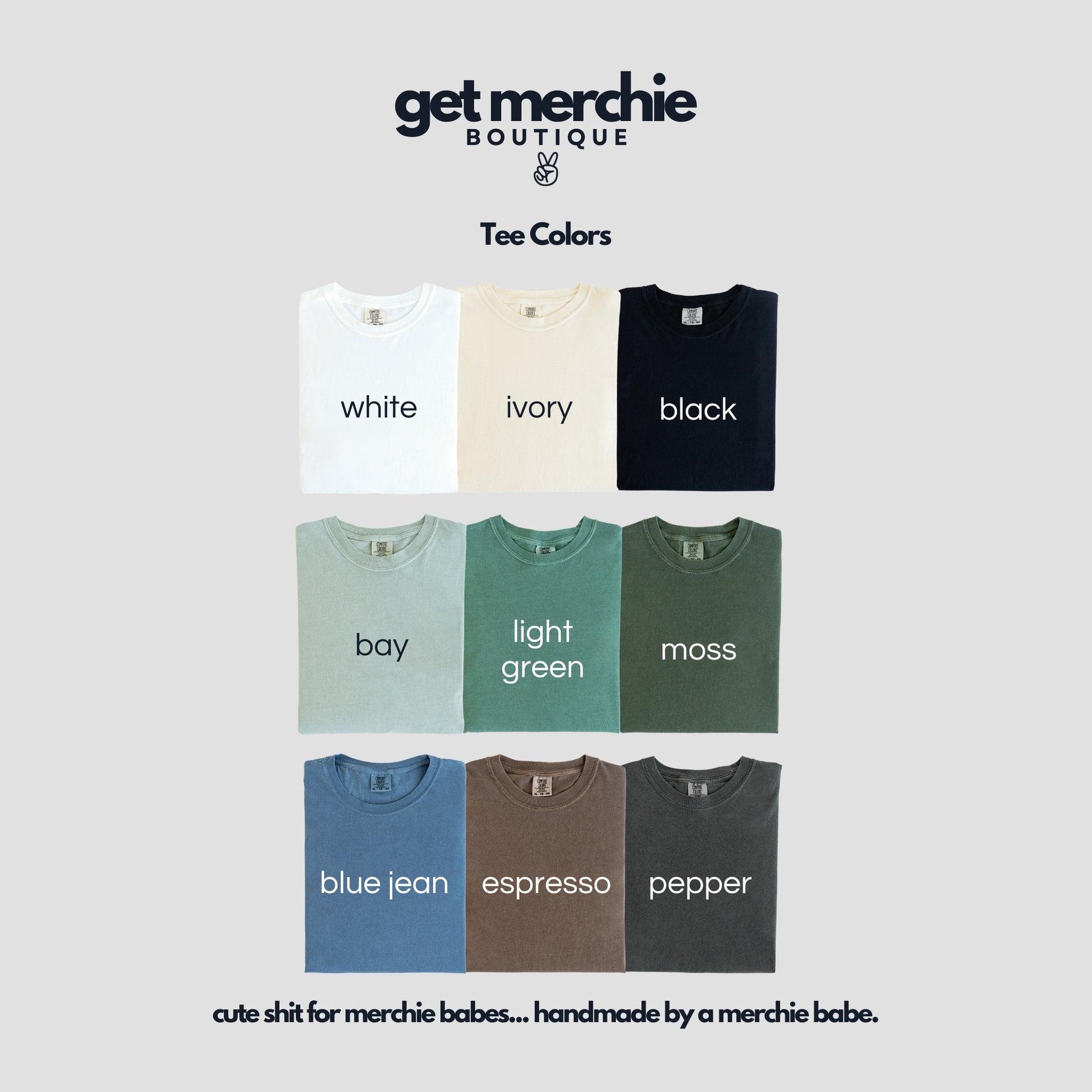 Comfort Colors 1717 T-Shirt Color Options