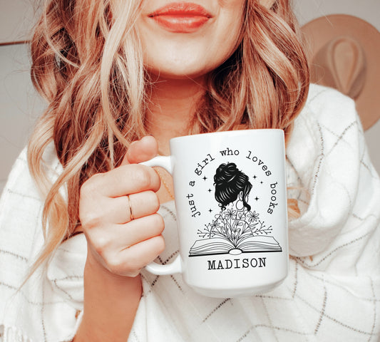 Girl Who Loves Books Coffee Mug